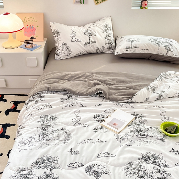 91家纺网 家纺一手货源 找家纺 卡斯诺家纺馆 2026新款水洗云朵棉夏被夏凉被空调被 江南墨色