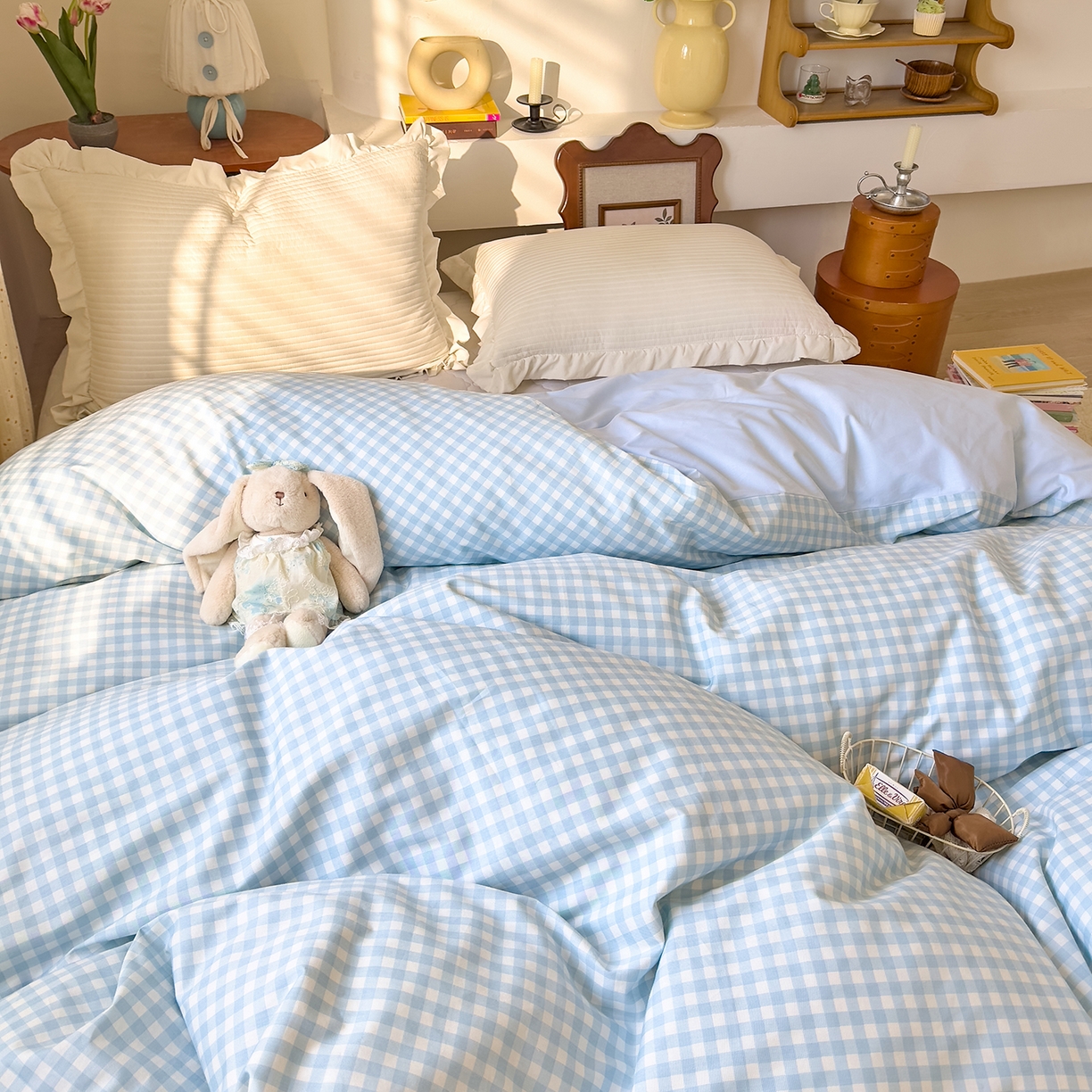 91家纺网 家纺一手货源 找家纺 DoDo 兜兜 2026年全棉纯棉ins风小清新单品被套 被套单件 晴空奶盖