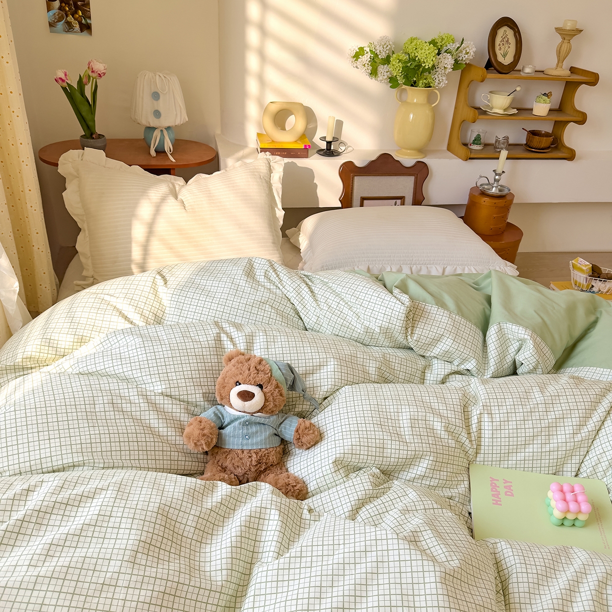 91家纺网 家纺一手货源 找家纺 DoDo 兜兜 2026年全棉纯棉ins风小清新单品被套 被套单件 青提奶盖