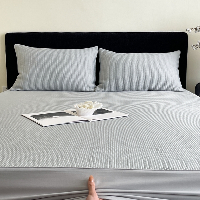 91家纺网 家纺一手货源 找家纺 赫帛 2025春夏新款日本ICE 3D Max进口冷感软凉席空调席 素编-灰