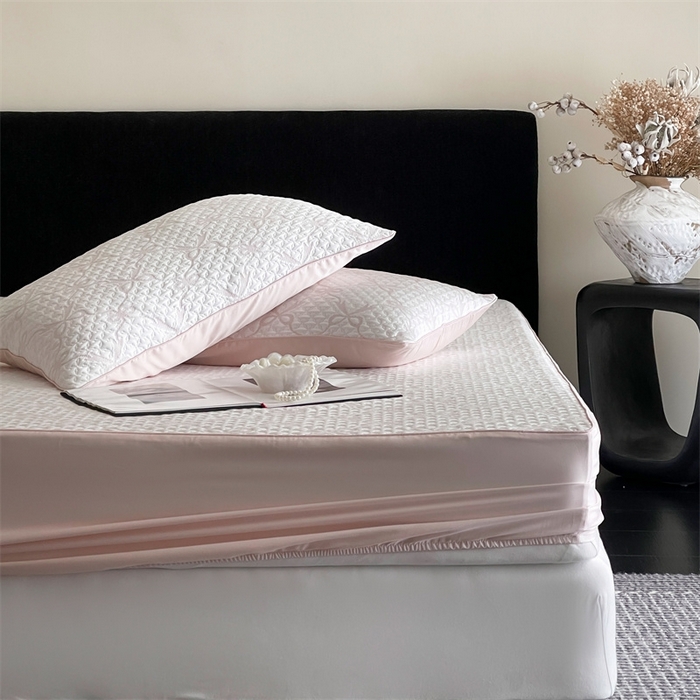 91家纺网 家纺一手货源 找家纺 赫帛 2025春夏新款日本ICE 3D Max进口冷感软凉席空调席 蝴蝶结-浅粉