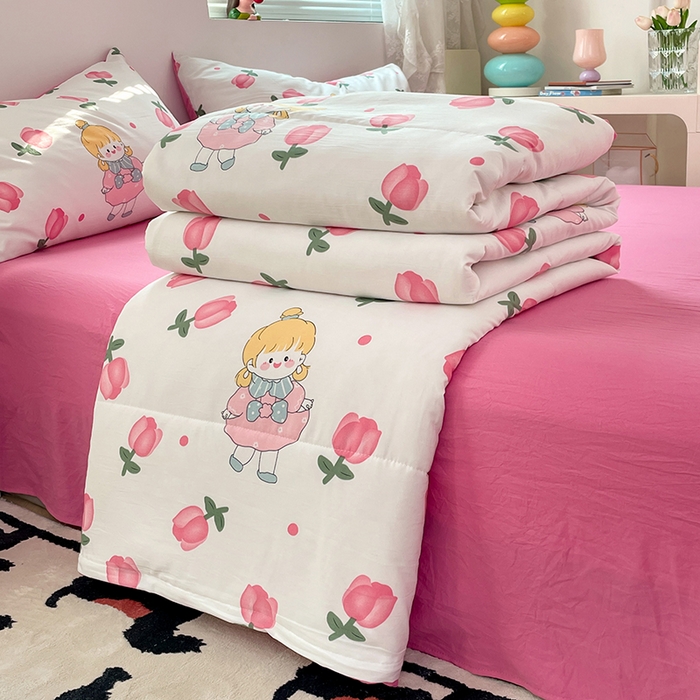 卡斯诺家纺馆 2026新款水洗云朵棉夏被夏凉被空调被 花仙子