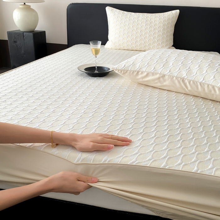 91家纺网 家纺一手货源 找家纺 赫帛 2025春夏新款日本ICE 3D Max进口冷感软凉席空调席 鎏金-黄