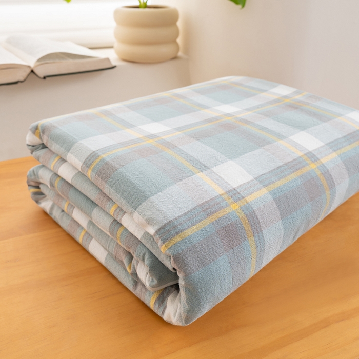 居美良品 2026新款100%全棉色织水洗棉A类纯棉床单单品床单床单单件 静雅-绿