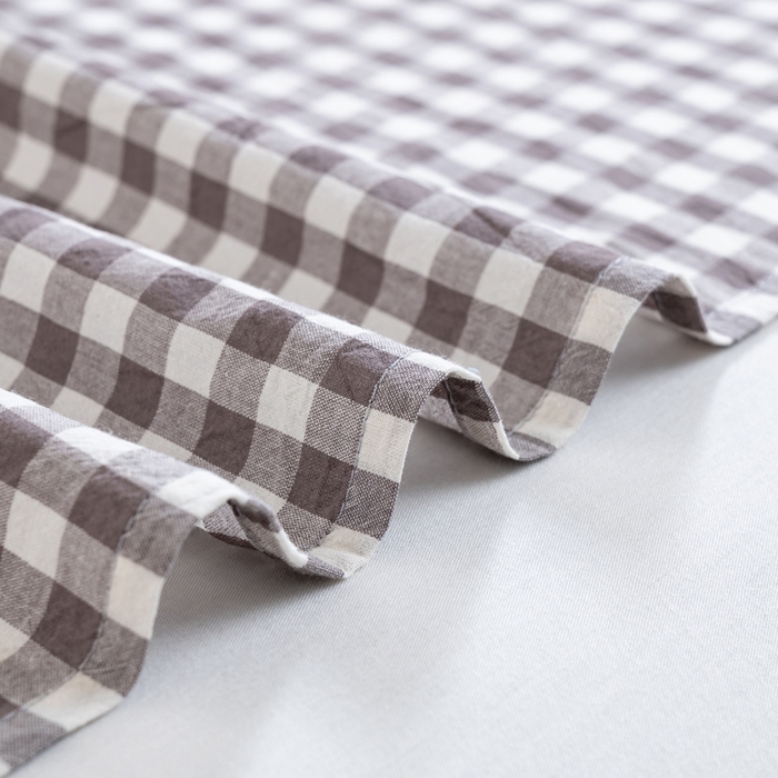 91家纺网 家纺一手货源 找家纺 居美良品 2026新款100%全棉色织水洗棉A类纯棉床单单品床单床单单件 灰小格