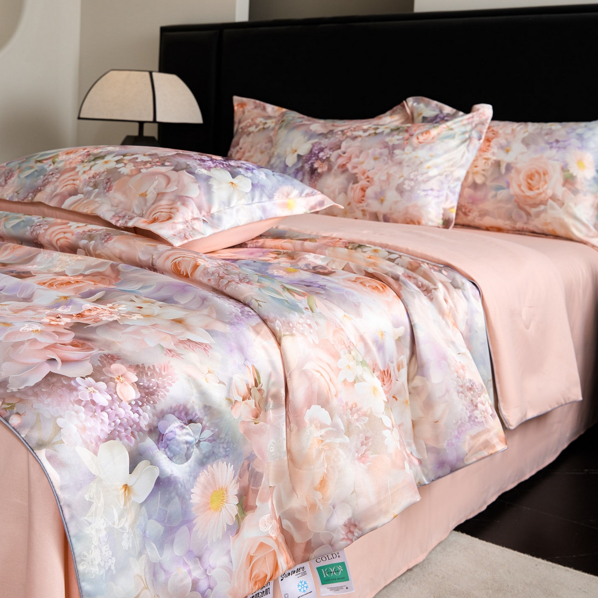 91家纺网 家纺一手货源 找家纺 莱欧纳家纺 2026新款亲肤夏被四件套 夏被-雅典娜粉