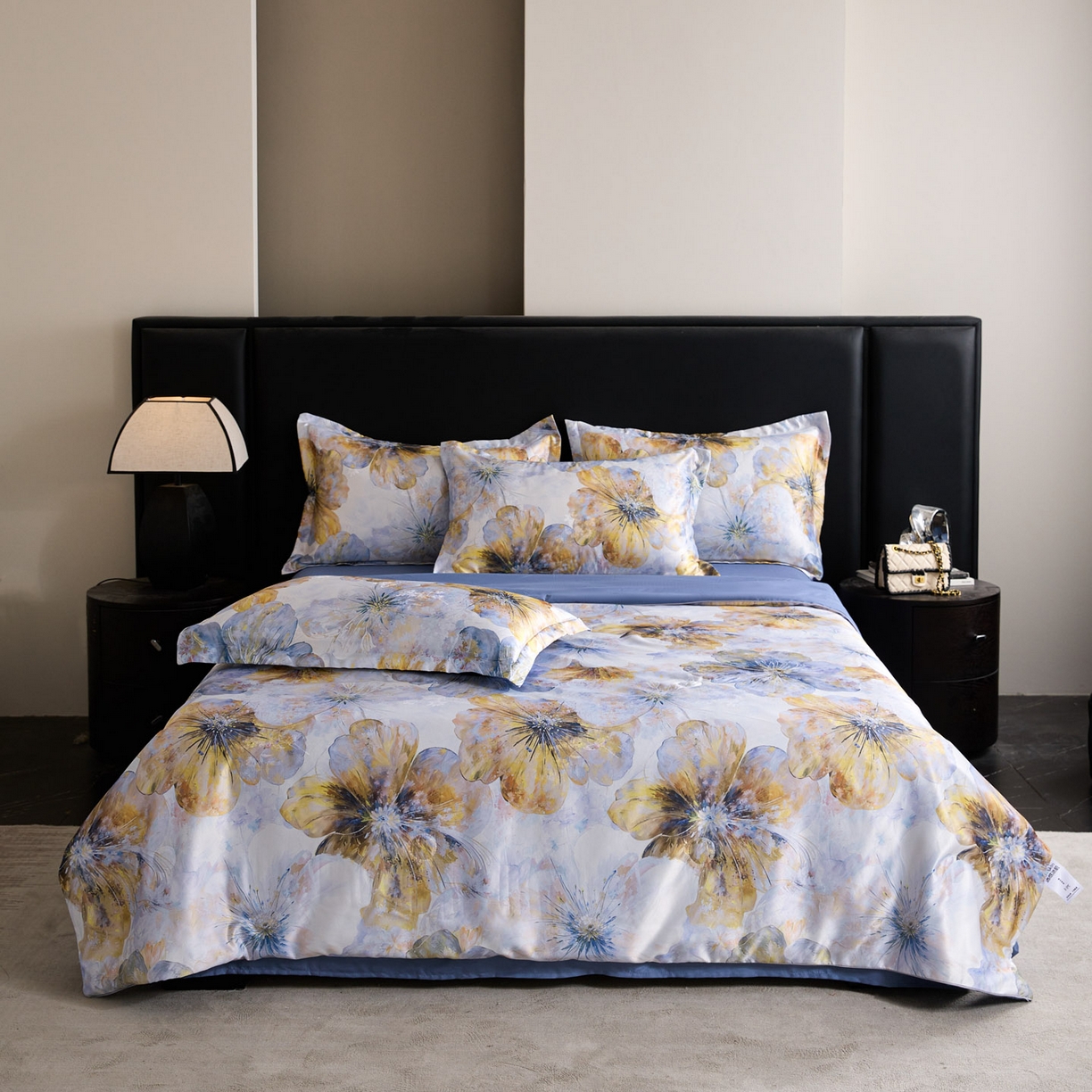 莱欧纳家纺 2026新款亲肤夏被四件套 夏被-印象蓝灰