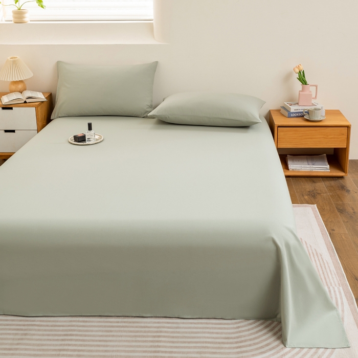 91家纺网 家纺一手货源 找家纺 居美良品 2026新款100%全棉色织水洗棉A类纯棉床单单品床单床单单件 松石绿