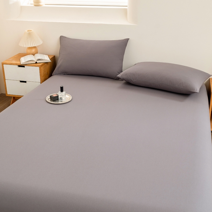 91家纺网 家纺一手货源 找家纺 居美良品 2026新款100%全棉色织水洗棉A类纯棉床单单品床单床单单件 经典灰