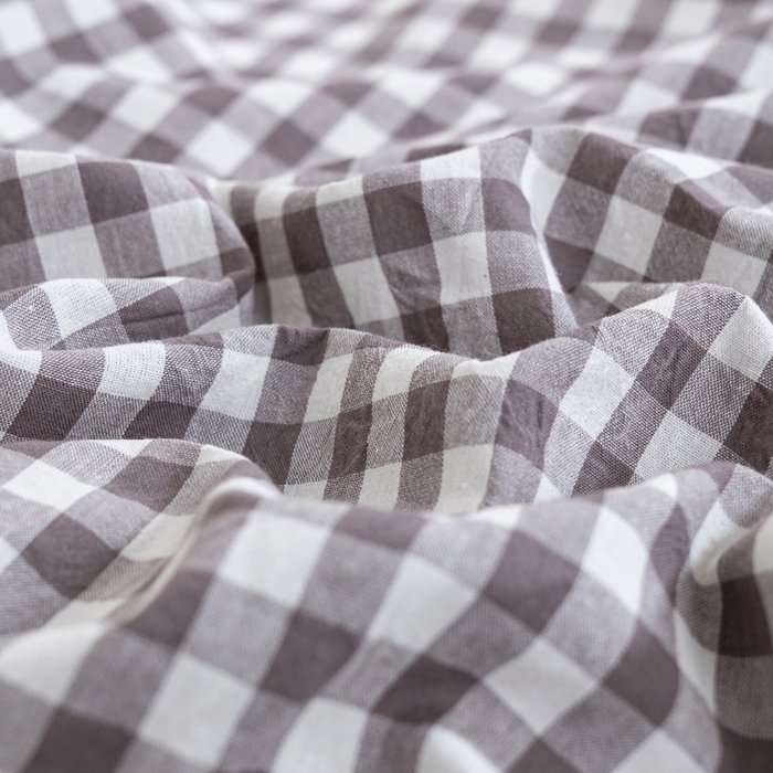 91家纺网 家纺一手货源 找家纺 居美良品 2026新款100%全棉色织水洗棉A类纯棉床单单品床单床单单件 灰小格