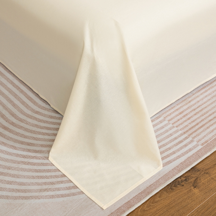 91家纺网 家纺一手货源 找家纺 居美良品 2026新款100%全棉色织水洗棉A类纯棉床单单品床单床单单件 奶昔-白