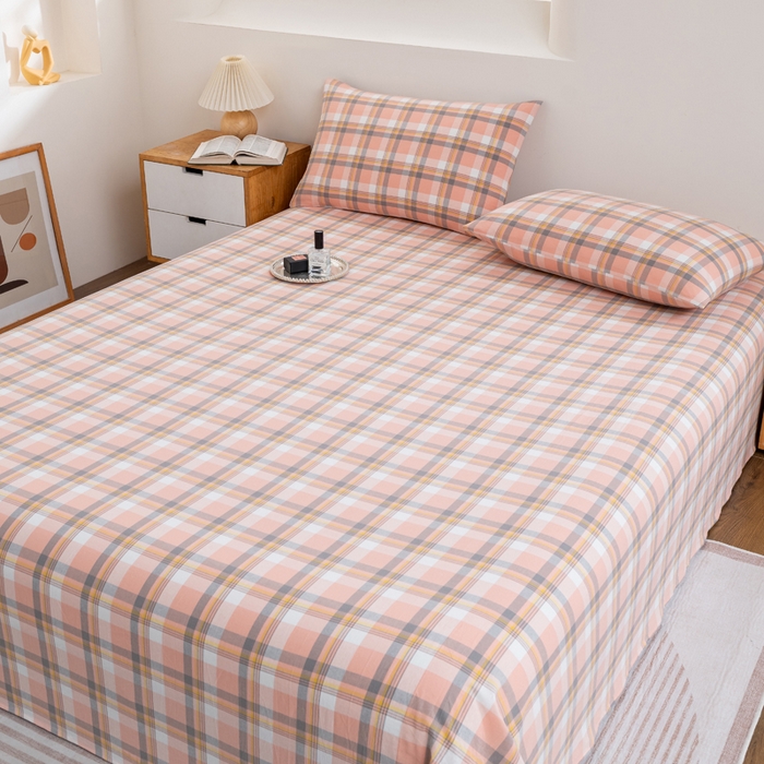 91家纺网 家纺一手货源 找家纺 居美良品 2026新款100%全棉色织水洗棉A类纯棉床单单品床单床单单件 静雅-玉