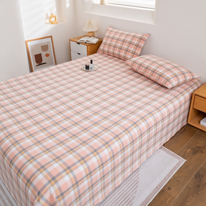 91家纺网 家纺一手货源 找家纺 居美良品 2026新款100%全棉色织水洗棉A类纯棉床单单品床单床单单件 静雅-玉