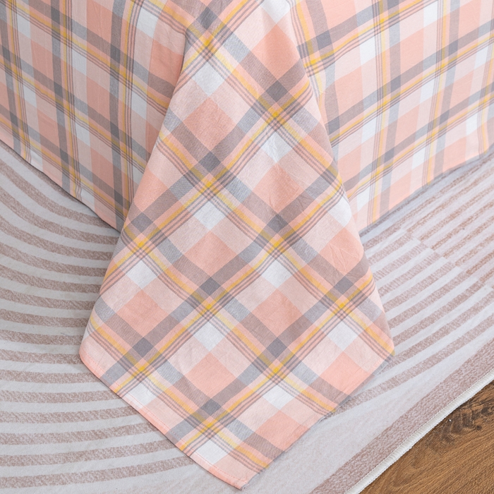 91家纺网 家纺一手货源 找家纺 居美良品 2026新款100%全棉色织水洗棉A类纯棉床单单品床单床单单件 静雅-玉