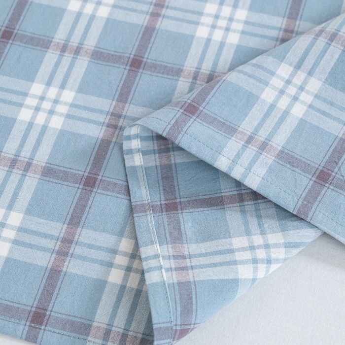 91家纺网 家纺一手货源 找家纺 居美良品 2026新款100%全棉色织水洗棉A类纯棉床单单品床单床单单件 迷雾-蓝