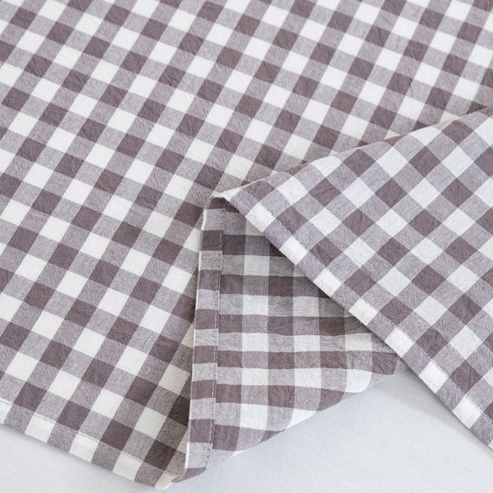 91家纺网 家纺一手货源 找家纺 居美良品 2026新款100%全棉色织水洗棉A类纯棉床单单品床单床单单件 灰小格