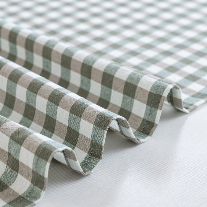 91家纺网 家纺一手货源 找家纺 居美良品 2026新款100%全棉色织水洗棉A类纯棉床单单品床单床单单件 绿小格