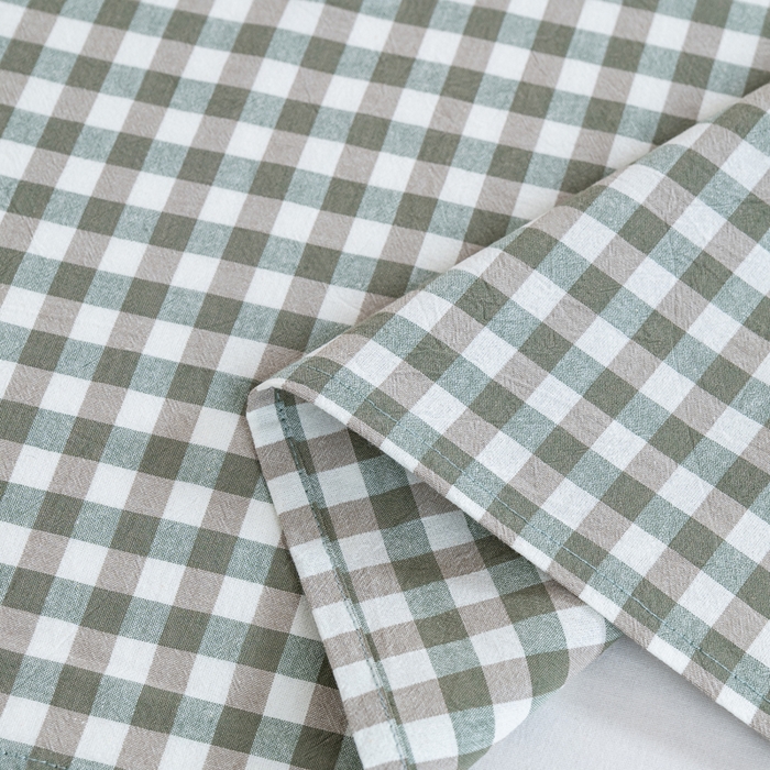 91家纺网 家纺一手货源 找家纺 居美良品 2026新款100%全棉色织水洗棉A类纯棉床单单品床单床单单件 绿小格