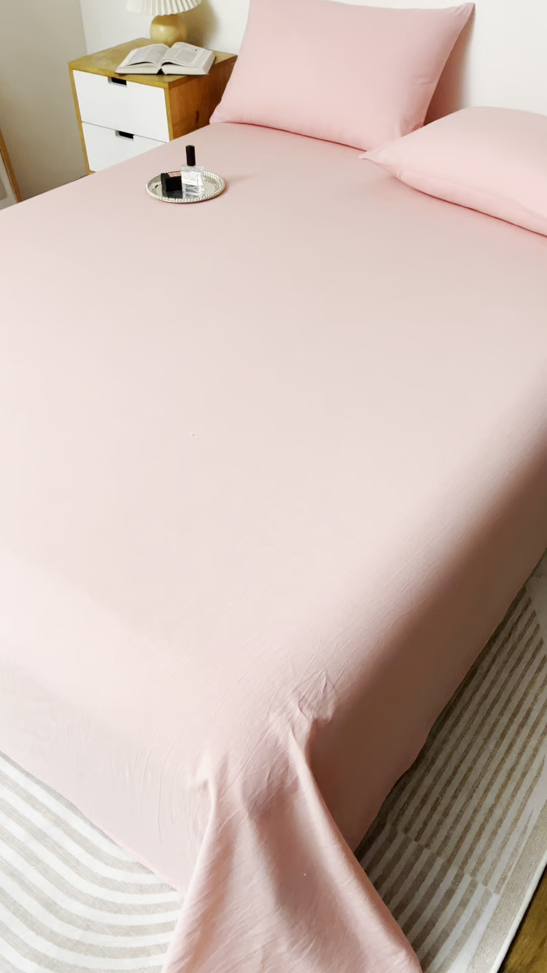 91家纺网 家纺一手货源 找家纺 居美良品 2026新款100%全棉色织水洗棉A类纯棉床单单品床单床单单件 珊瑚玉