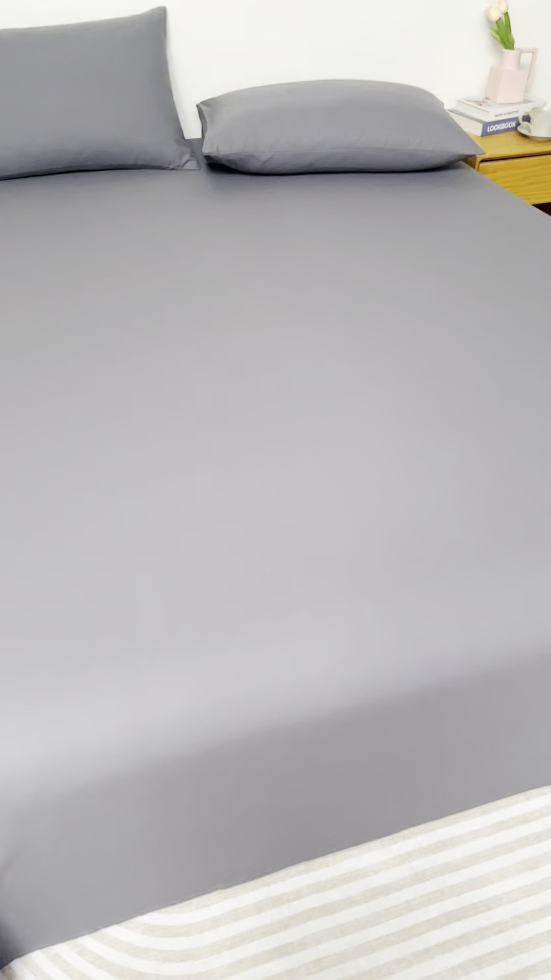 91家纺网 家纺一手货源 找家纺 居美良品 2026新款100%全棉色织水洗棉A类纯棉床单单品床单床单单件 经典灰