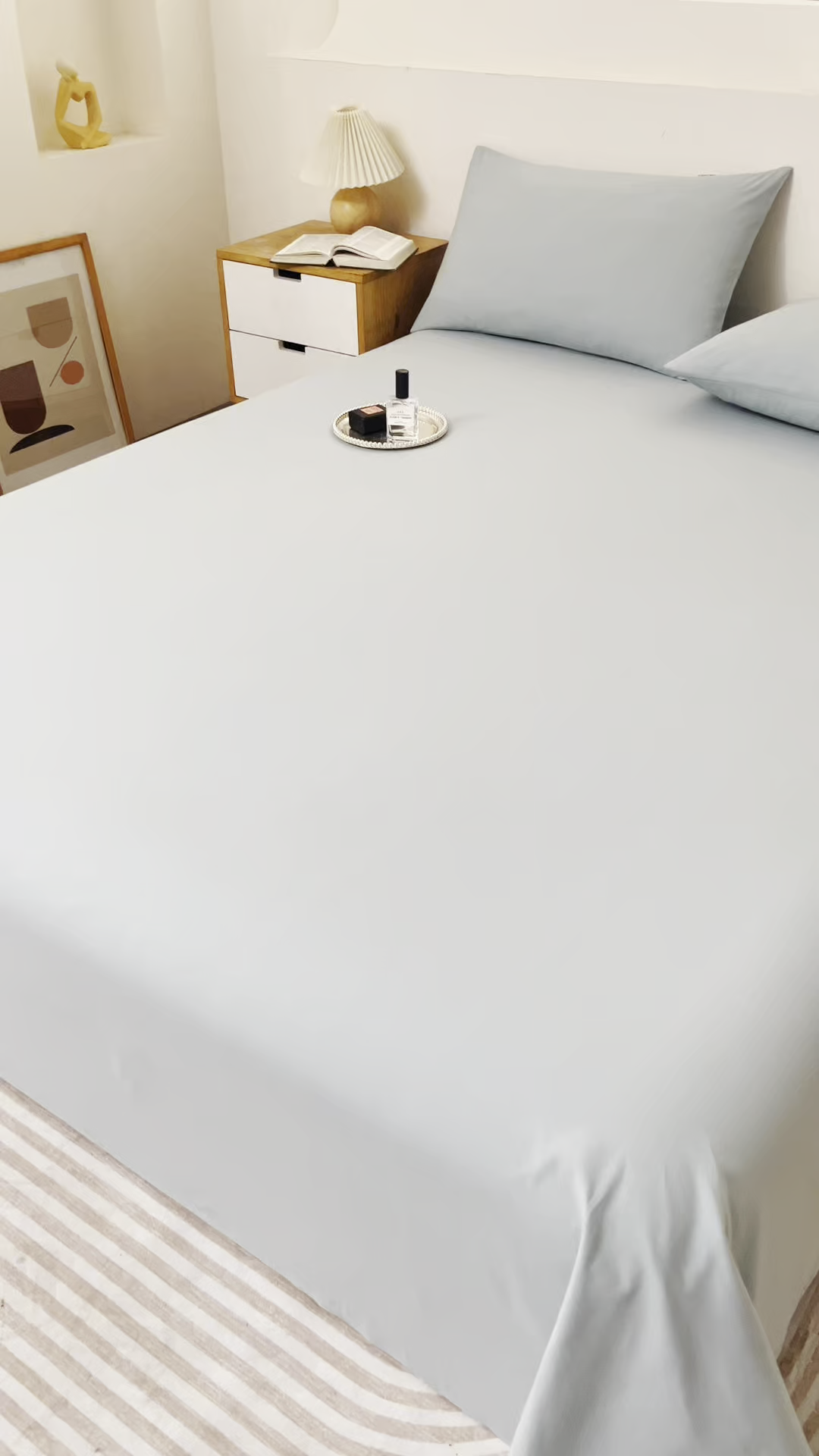 91家纺网 家纺一手货源 找家纺 居美良品 2026新款100%全棉色织水洗棉A类纯棉床单单品床单床单单件 碧波青