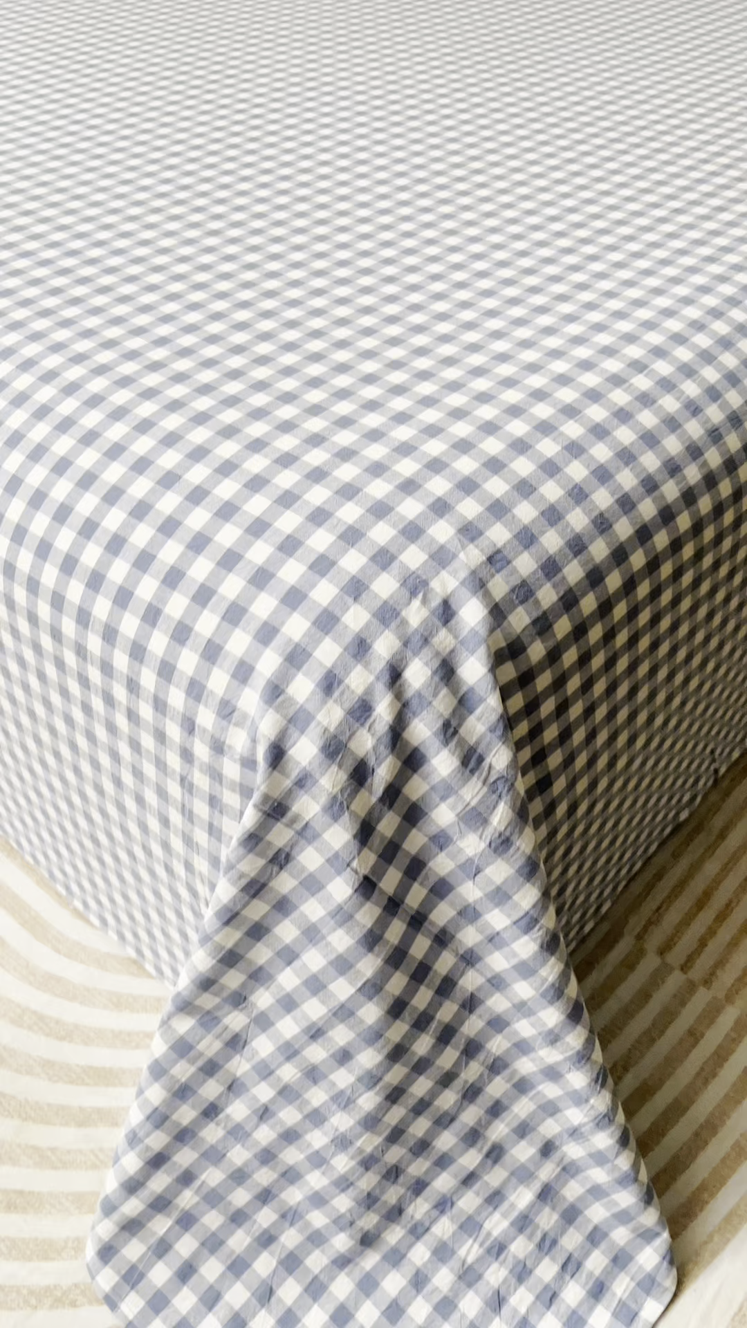 91家纺网 家纺一手货源 找家纺 居美良品 2026新款100%全棉色织水洗棉A类纯棉床单单品床单床单单件 蓝小格