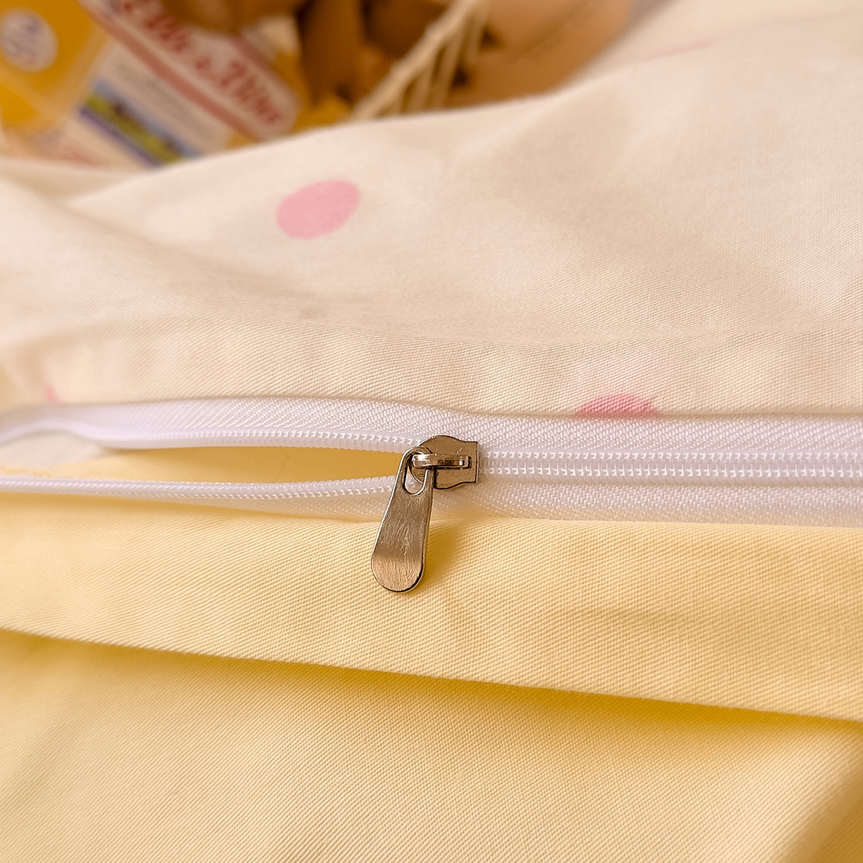 91家纺网 家纺一手货源 找家纺 DoDo 兜兜 2026年全棉纯棉ins风小清新四件套 波点奶盖-枕套混搭（波点+纯色）