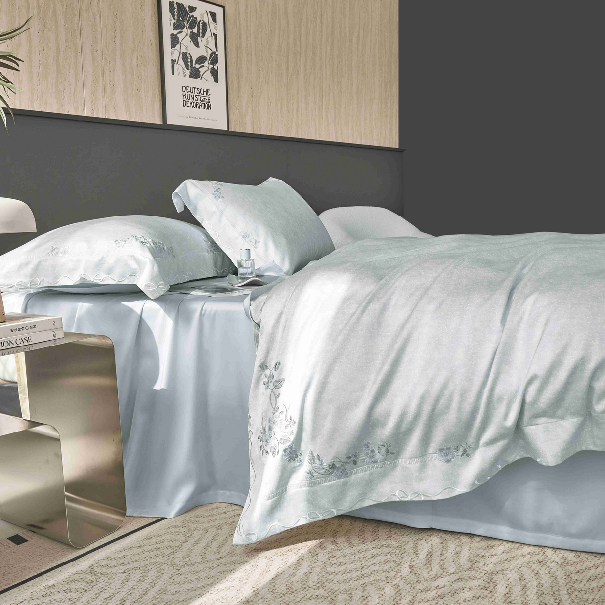 91家纺网 家纺一手货源 找家纺 （总）榻尚家居 2026新款天丝棉绣花四件套-阑珊