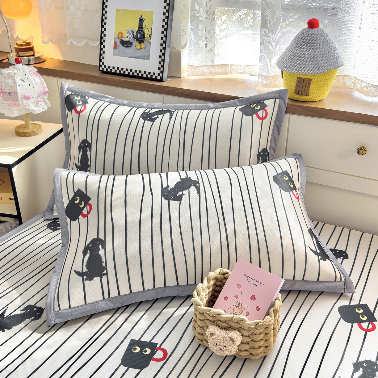 91家纺网 家纺一手货源 找家纺 圣比熊 2026新款烫光数码印花冰丝凉席 茶杯大