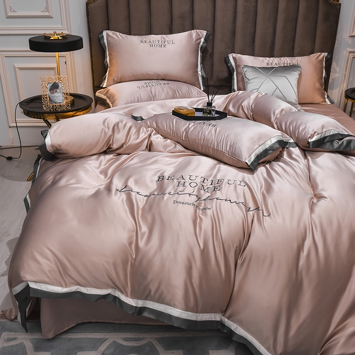 91家纺网 家纺一手货源 找家纺 （总）首尔家纺 2026春夏新款水洗真丝绣花四件套寐系列