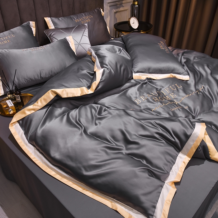 91家纺网 家纺一手货源 找家纺 （总）首尔家纺 2026春夏新款水洗真丝绣花四件套寐系列