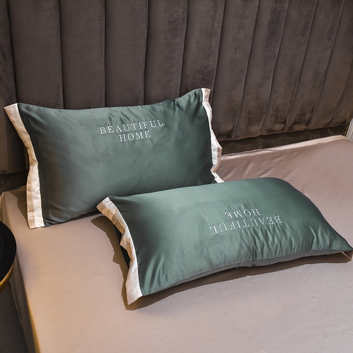 91家纺网 家纺一手货源 找家纺 首尔家纺 2026春夏新款水洗真丝绣花四件套寐系列 松绿