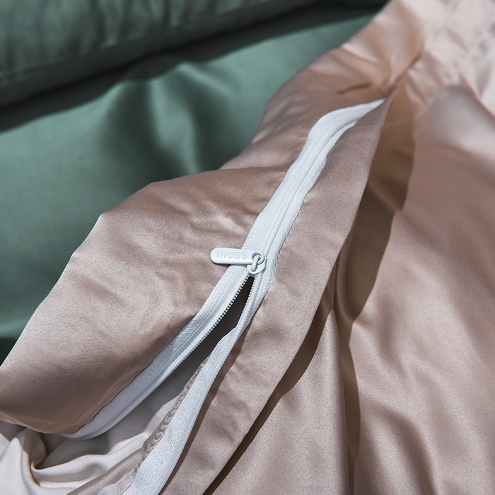 91家纺网 家纺一手货源 找家纺 首尔家纺 2026春夏新款水洗真丝绣花四件套寐系列 松绿