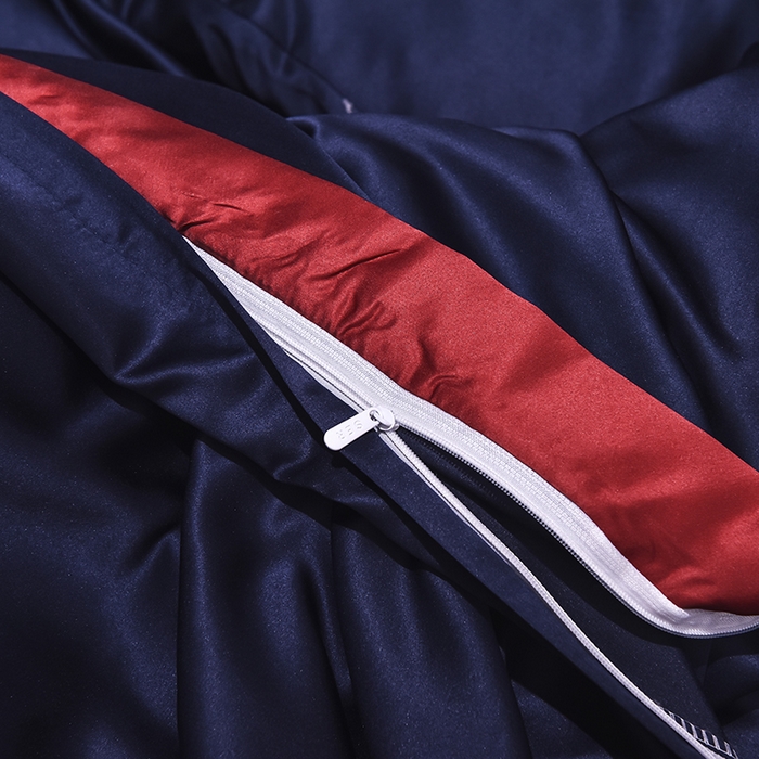 91家纺网 家纺一手货源 找家纺 首尔家纺 2026春夏新款水洗真丝绣花四件套寐系列 深蓝