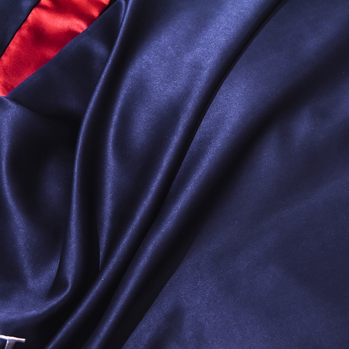 91家纺网 家纺一手货源 找家纺 首尔家纺 2026春夏新款水洗真丝绣花四件套寐系列 深蓝