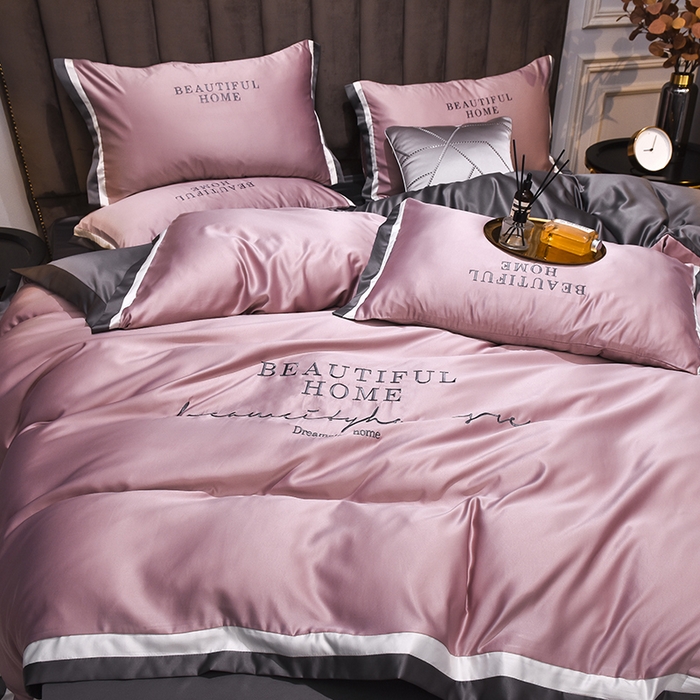 91家纺网 家纺一手货源 找家纺 首尔家纺 2026春夏新款水洗真丝绣花四件套寐系列 树莓