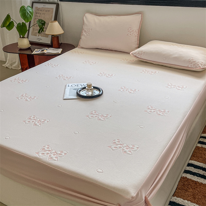 席匠 2026新款亲肤舒适凉感凉席席子-蝴蝶结床笠款 蝴蝶结-粉