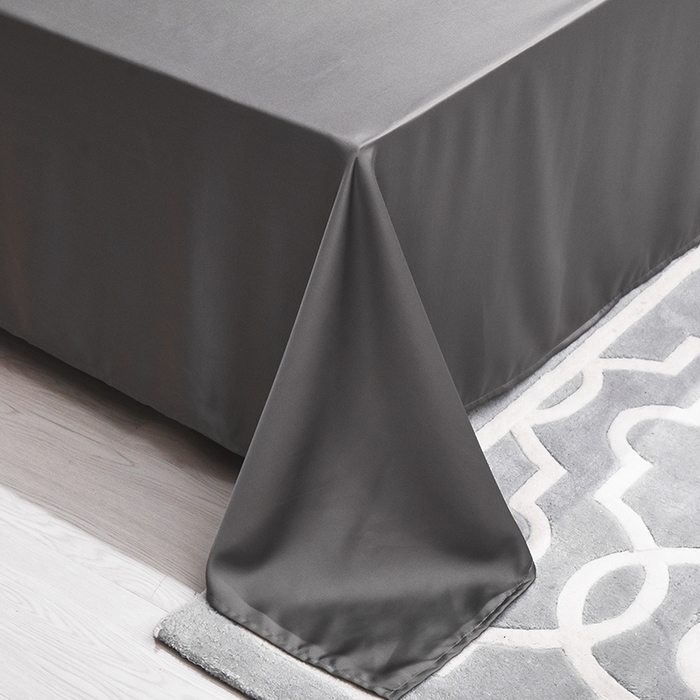 91家纺网 家纺一手货源 找家纺 首尔家纺 2026春夏新款水洗真丝绣花四件套寐系列 银灰