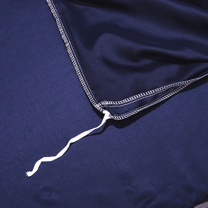 91家纺网 家纺一手货源 找家纺 首尔家纺 2026春夏新款水洗真丝绣花四件套寐系列 深蓝