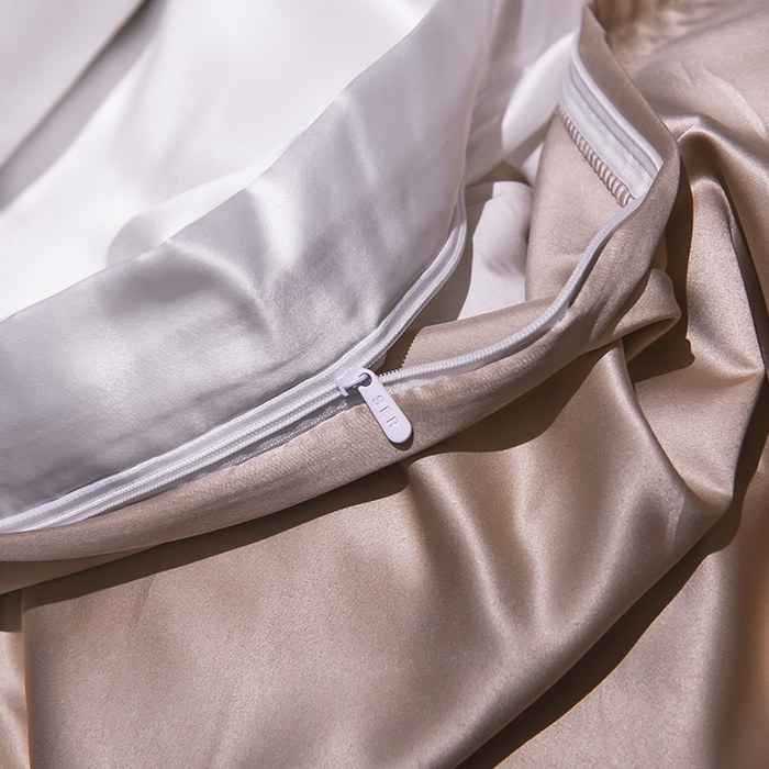 91家纺网 家纺一手货源 找家纺 首尔家纺 2026春夏新款水洗真丝绣花四件套寐系列 本白