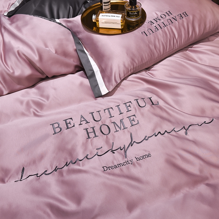 91家纺网 家纺一手货源 找家纺 首尔家纺 2026春夏新款水洗真丝绣花四件套寐系列 树莓