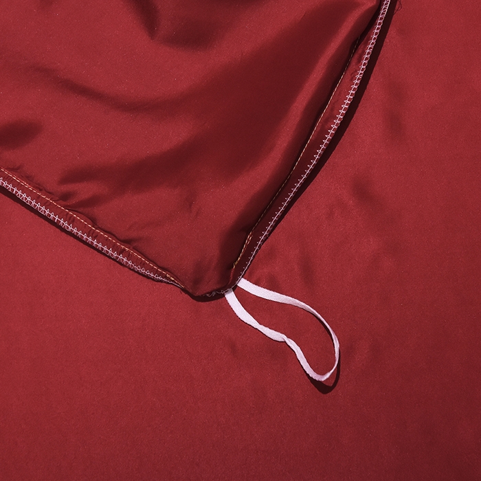 91家纺网 家纺一手货源 找家纺 首尔家纺 2026春夏新款水洗真丝绣花四件套寐系列 石榴红