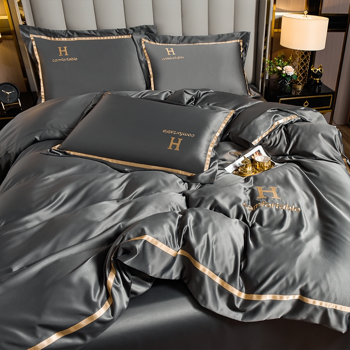 91家纺网 家纺一手货源 找家纺 （总）首尔家纺 2026新款水洗真丝绣花四件套H系列