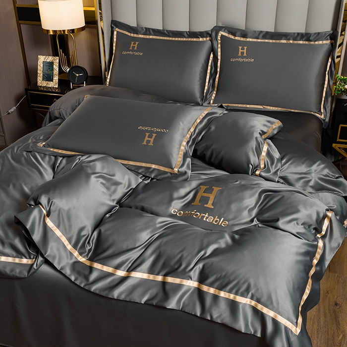 91家纺网 家纺一手货源 找家纺 （总）首尔家纺 2026新款水洗真丝绣花四件套H系列