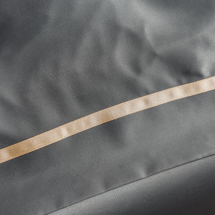 91家纺网 家纺一手货源 找家纺 首尔家纺 2026新款水洗真丝绣花四件套H系列 H-深灰