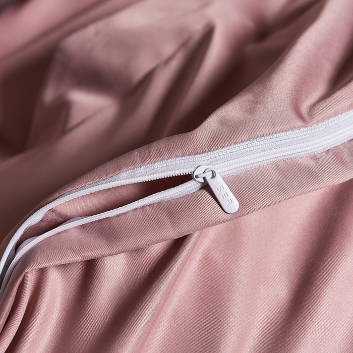 91家纺网 家纺一手货源 找家纺 首尔家纺 2026新款水洗真丝绣花四件套H系列 H-文雅粉