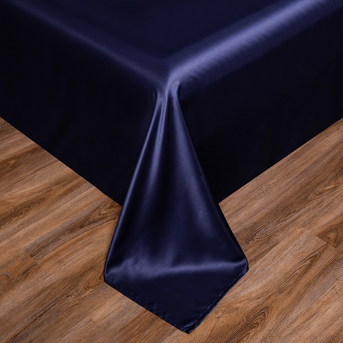 91家纺网 家纺一手货源 找家纺 首尔家纺 2026新款水洗真丝绣花四件套H系列 H-深蓝