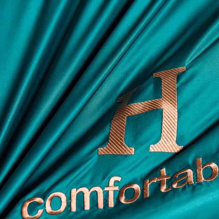 91家纺网 家纺一手货源 找家纺 首尔家纺 2026新款水洗真丝绣花四件套H系列 H-钢质绿