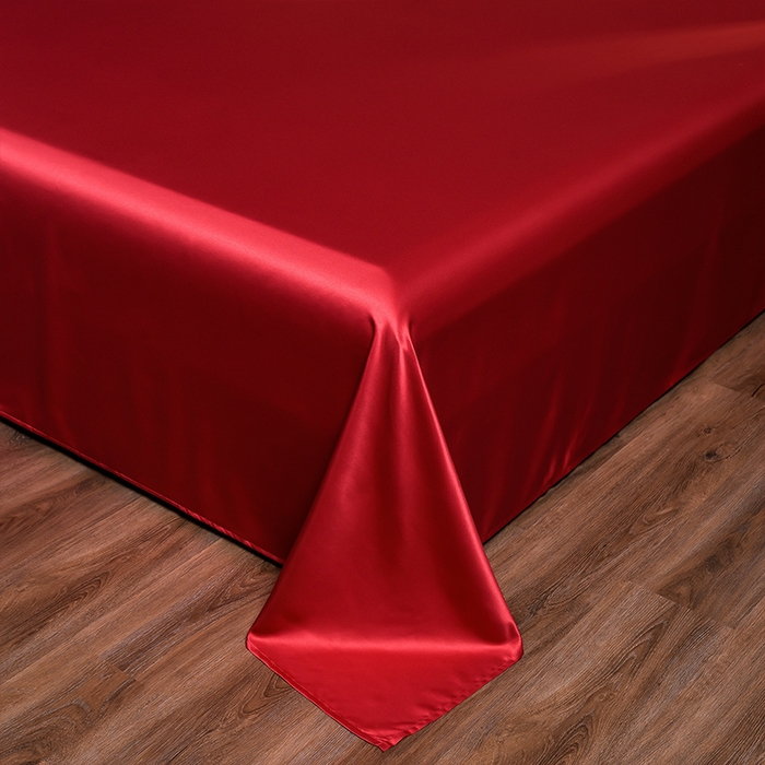 91家纺网 家纺一手货源 找家纺 首尔家纺 2026新款水洗真丝绣花四件套H系列 H-玛瑙红