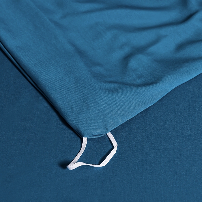 91家纺网 家纺一手货源 找家纺 首尔家纺 2026新款水洗真丝绣花四件套H系列 H-科技蓝